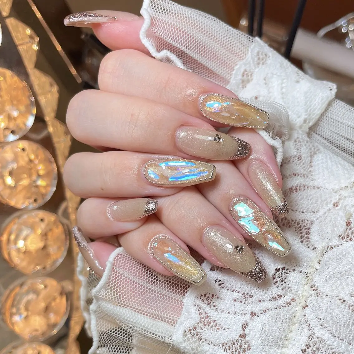 ネイル 24時まで❤︎韓国、 ワンホンネイルのネイルデザイン