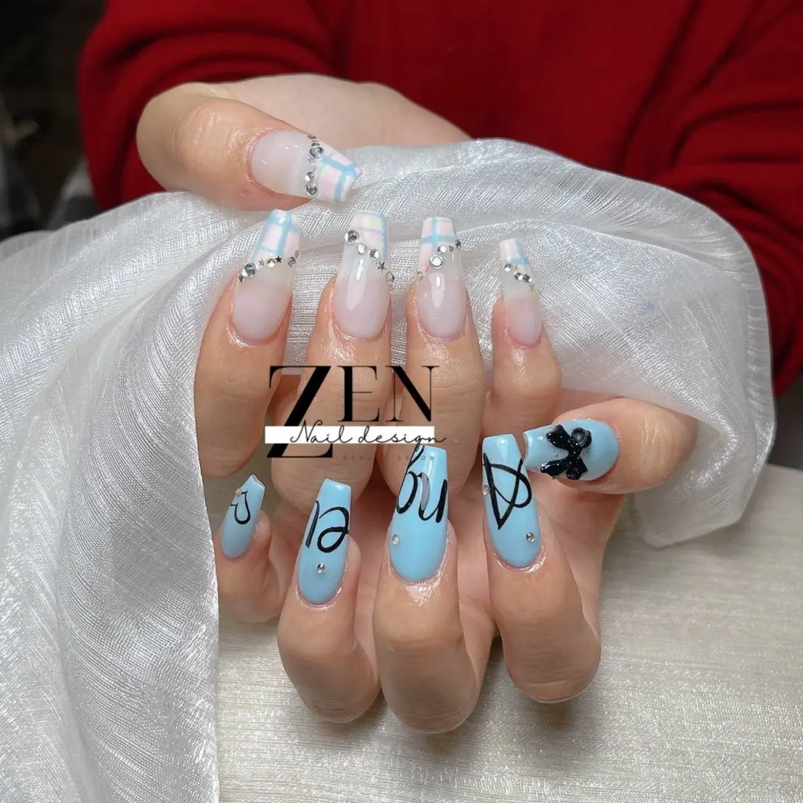 ネイル チークネイル 長さ出し フレンチネイル 韓国ネイル マグネットネイル ハンドネイル Zen Nail Design 池袋のネイルデザイン