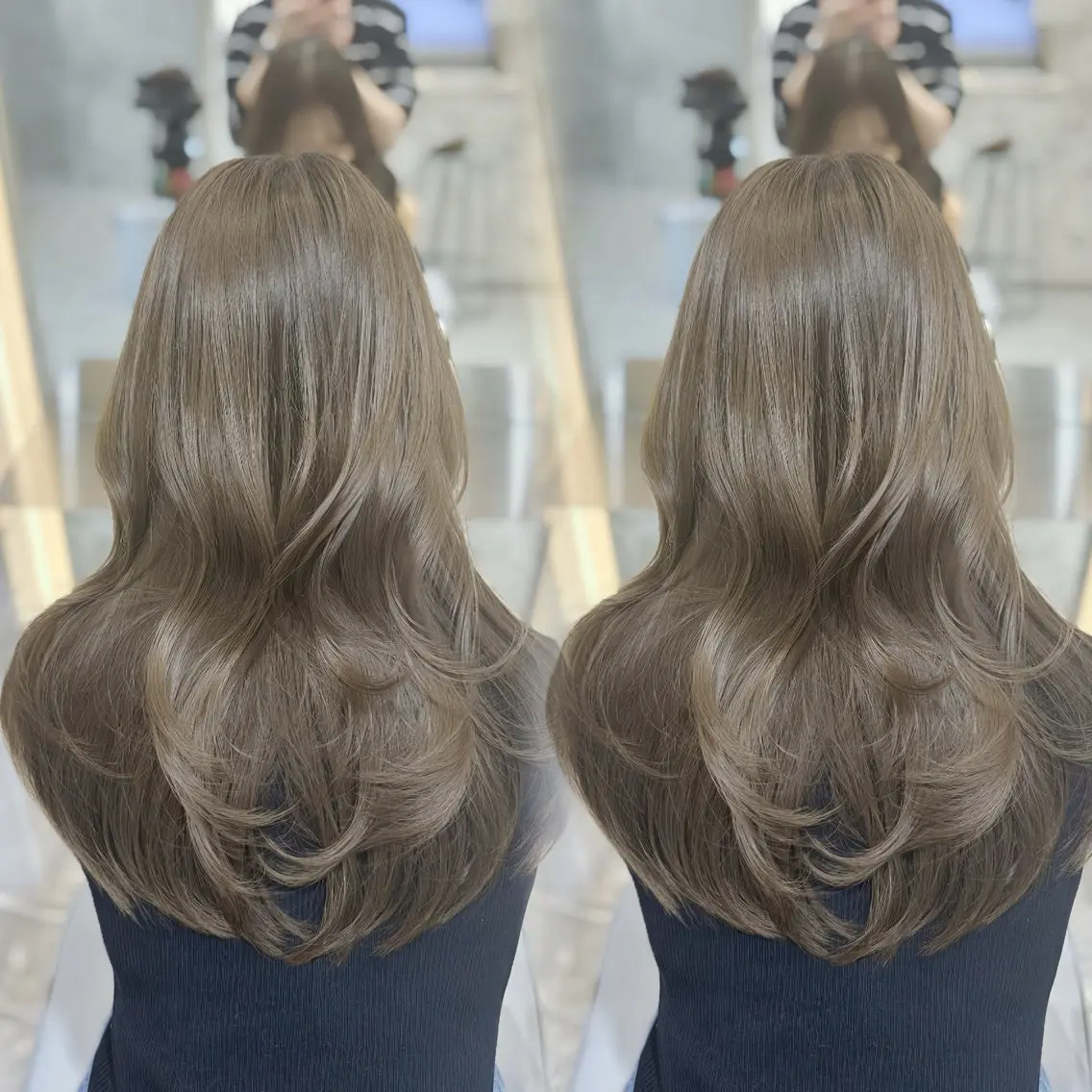 セミロング カラー カット ヘアカラー 縮毛矯正 トリートメント 新宿/韓国風レイヤー 髪質改善/渋谷直樹のヘアスタイル