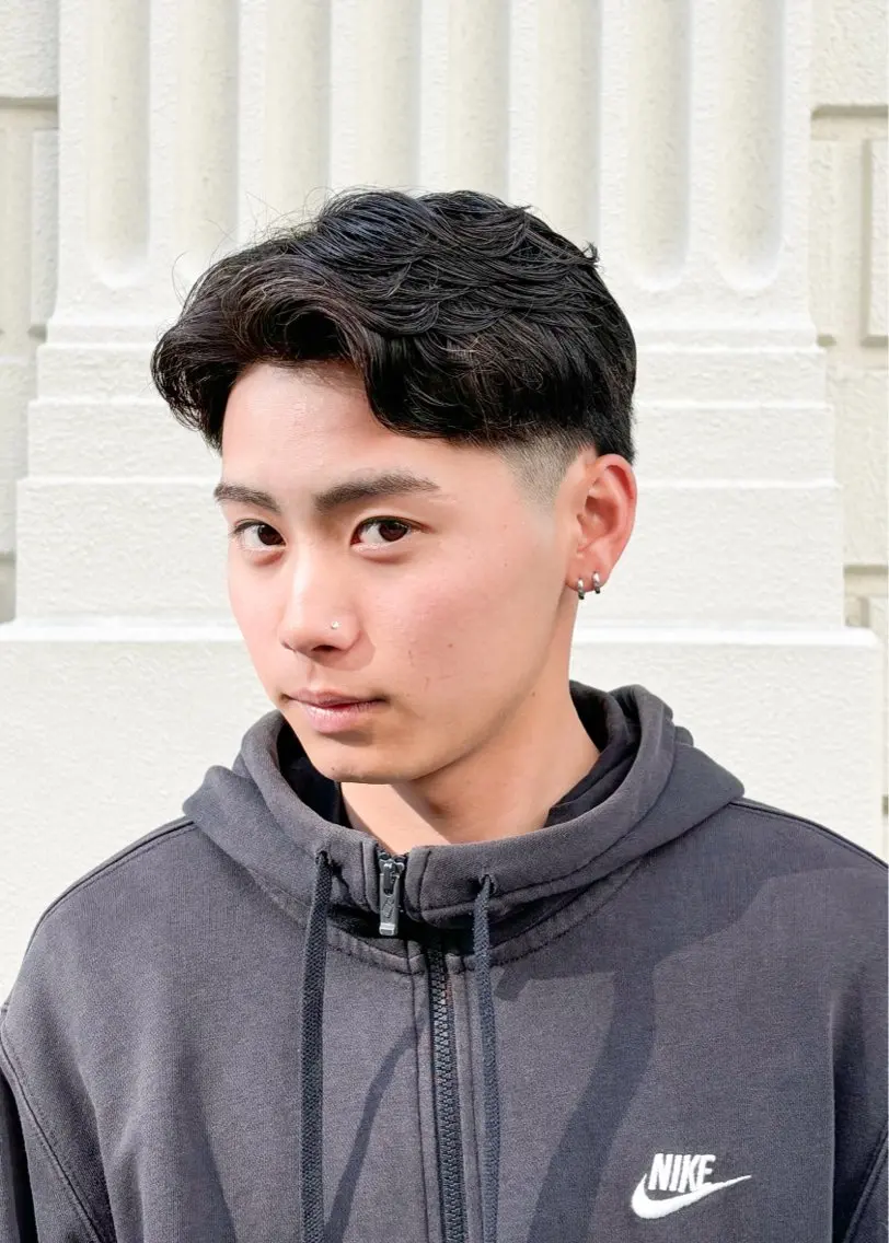 ショート パーマ メンズ メンズパーマ ニュアンスパーマ カット パーマ 三宮メンズカット ヨシイッキのヘアスタイル