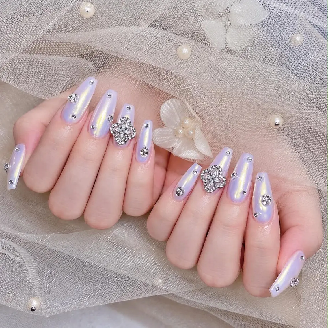 ネイル チークネイル 長さ出し フラッシュネイル フレンチネイル グラデーション ハンドネイル Lenie Nail Salonのネイルデザイン