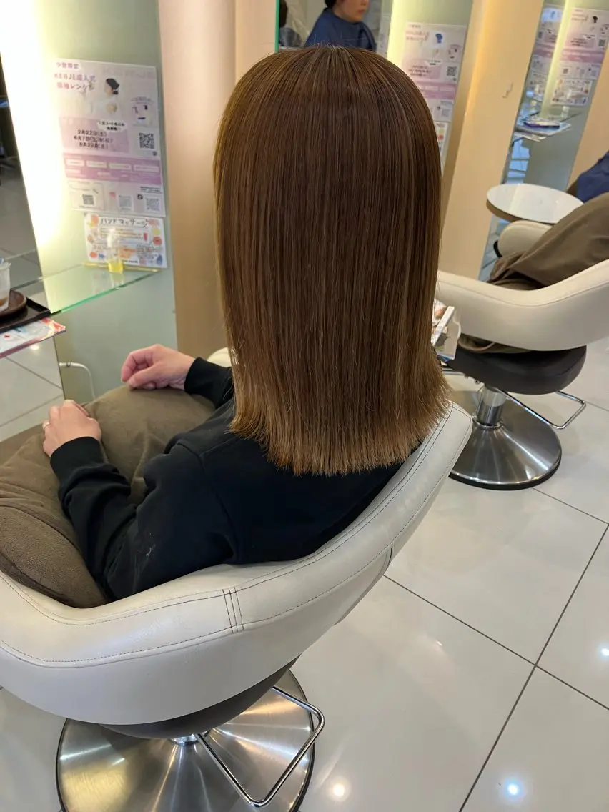 ミディアム 縮毛矯正 yukari 艶髪ヘアのヘアスタイル