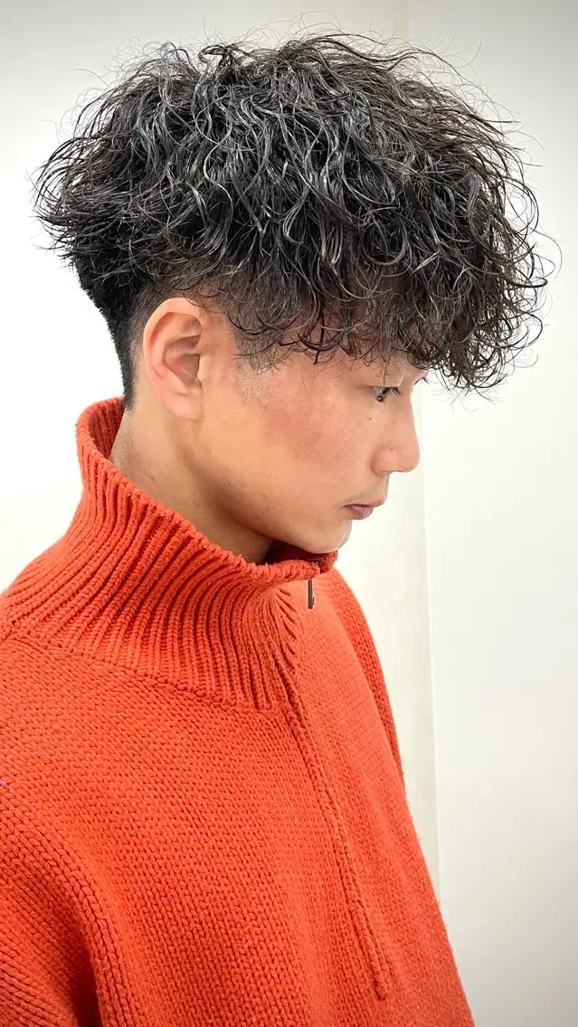 ミディアム カラー パーマ メンズ 波巻きパーマ takumi/パーマ /バレイヤージュのヘアスタイル