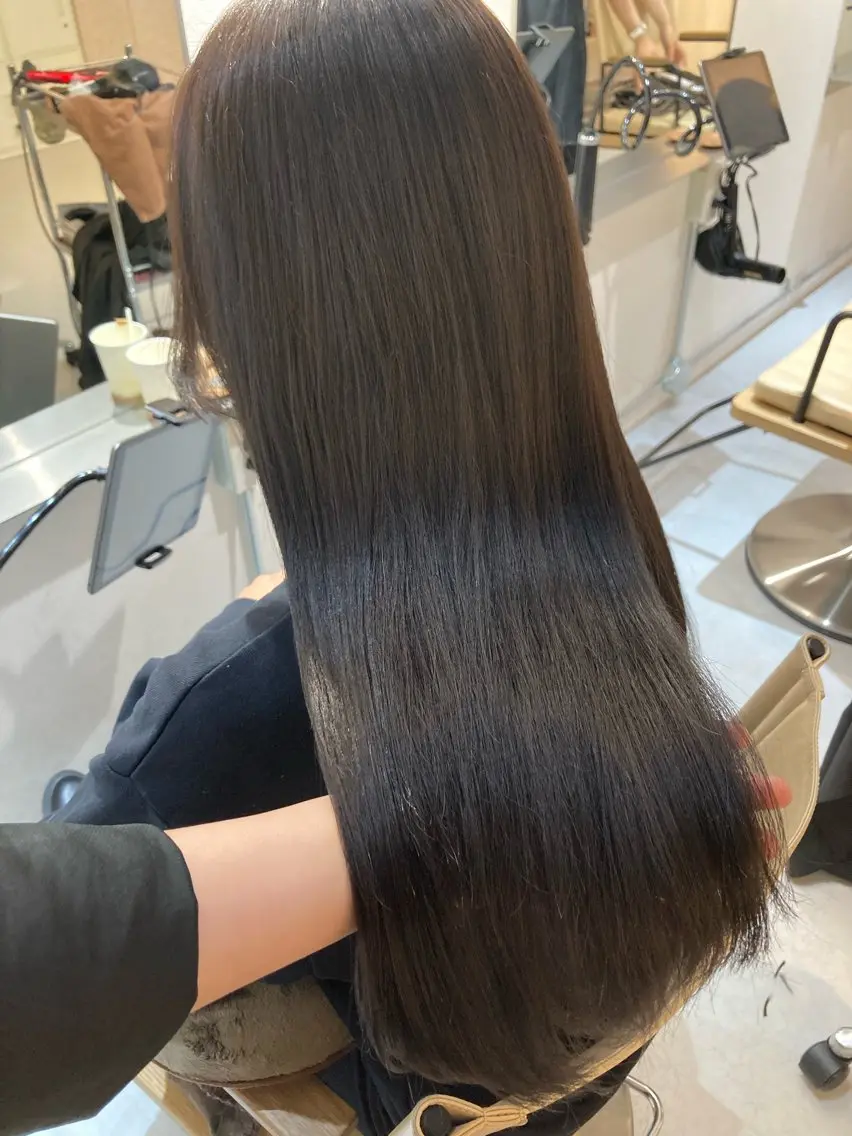 ロング カット ヘアカラー トリートメント ✨色持ちの良い艶 カラー✨蟹江真世のヘアスタイル
