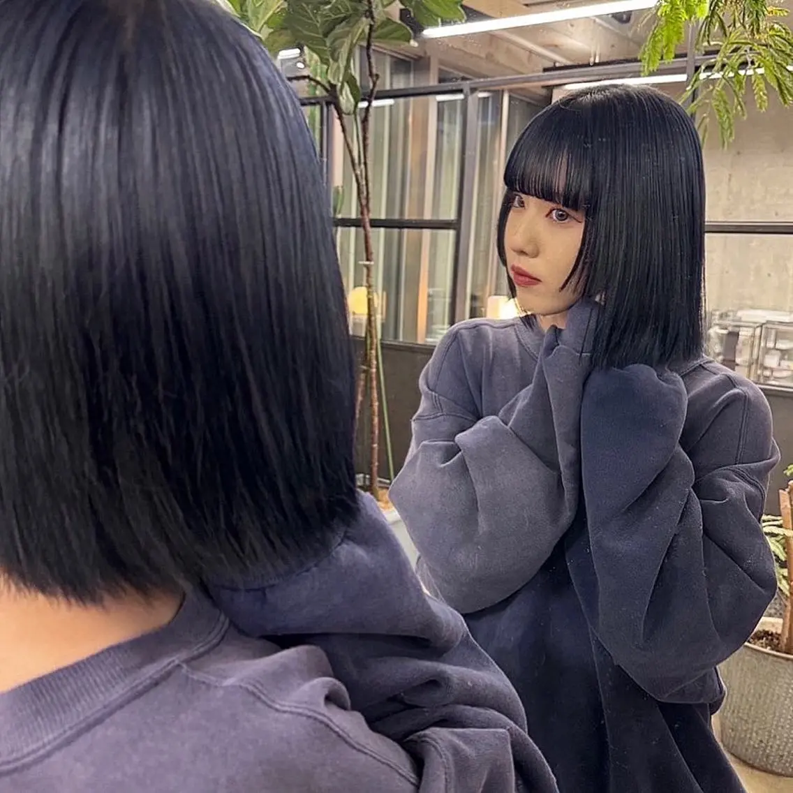 ミディアム カラー ブルーカラー 透明感カラー 森田遥奈/透明感カラ ー/酸性ストレートのヘアスタイル
