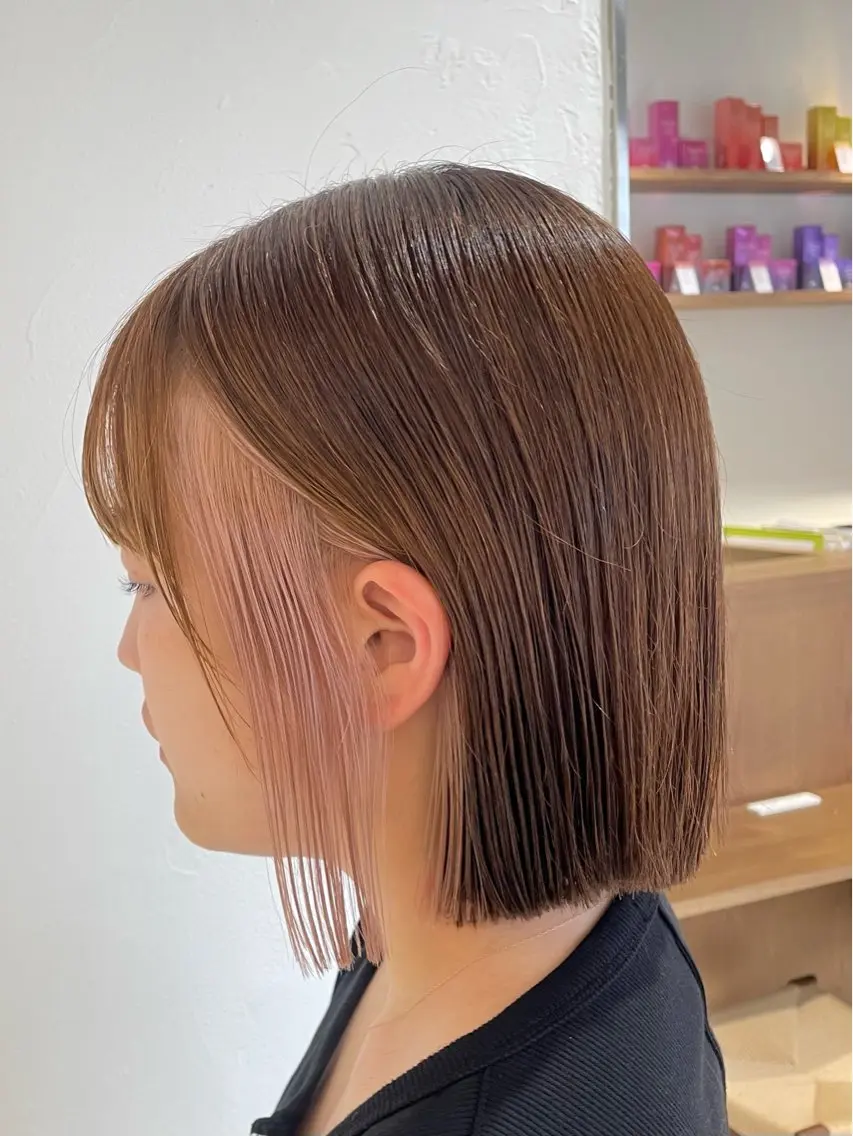 ショート カラー ブリーチ インナーカラー ヘアカラー ボブ/インナーカラー /眉毛/Miyuのヘアスタイル