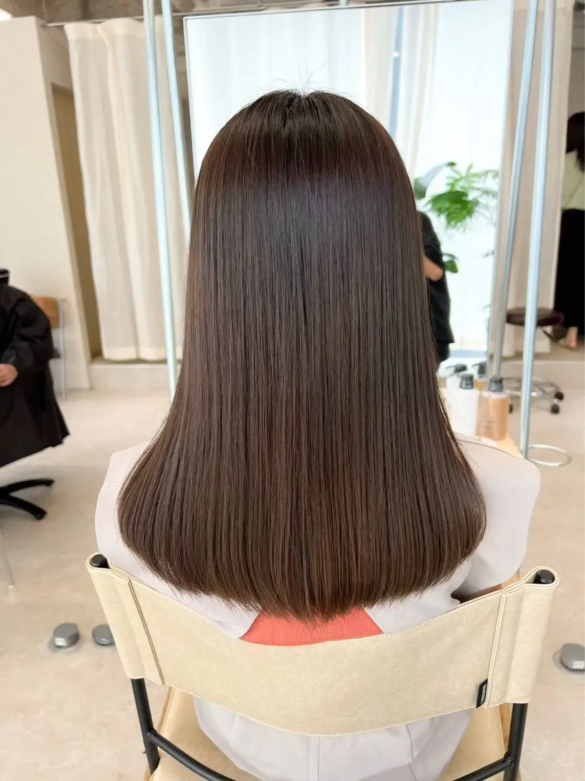 セミロング カラー ブリーチ 髪質改善 トリートメント ヘアカラー トリートメント 透明感カラー ブリーチ/ 大村勇人のヘアスタイル