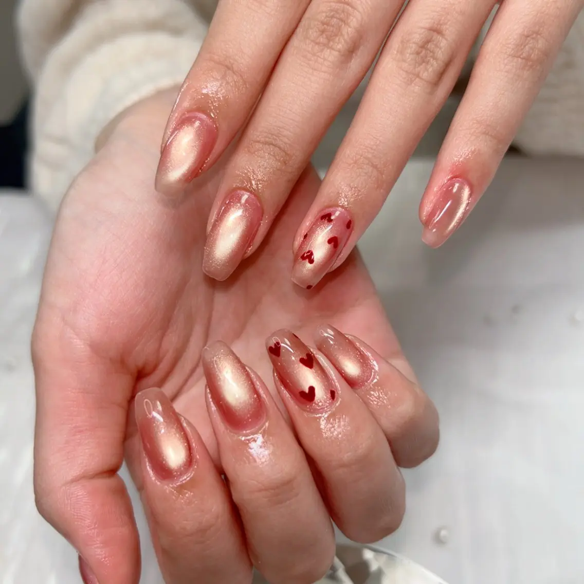 ネイル アートネイル フレンチネイル ジェルネイル グラデーション マグネットネイル ハンドネイル Cute Tips nailのネイルデザイン