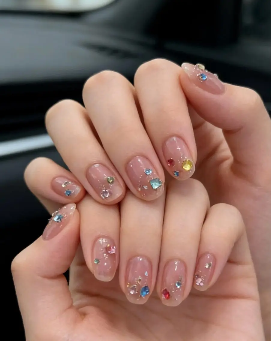 ワンカラー宝石ネイル💎ジェルオフ+500の写真