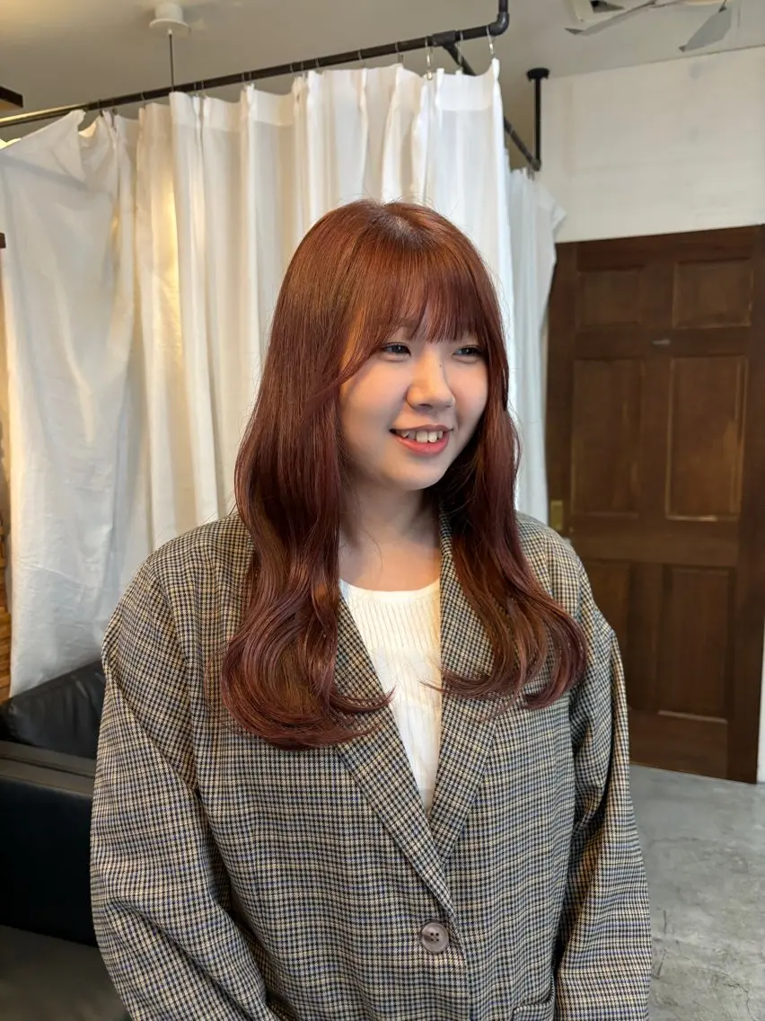 ロング カラー ピンクカラー カット ヘアカラー 顔周りカット ピンク カラー🩰りりのヘアスタイル