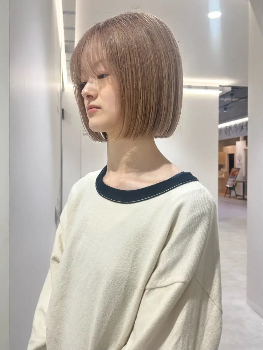 ショート カラー ヘアカラー 👔ボブ﹨髪質改善 ストレート🩳ももかのヘアスタイル
