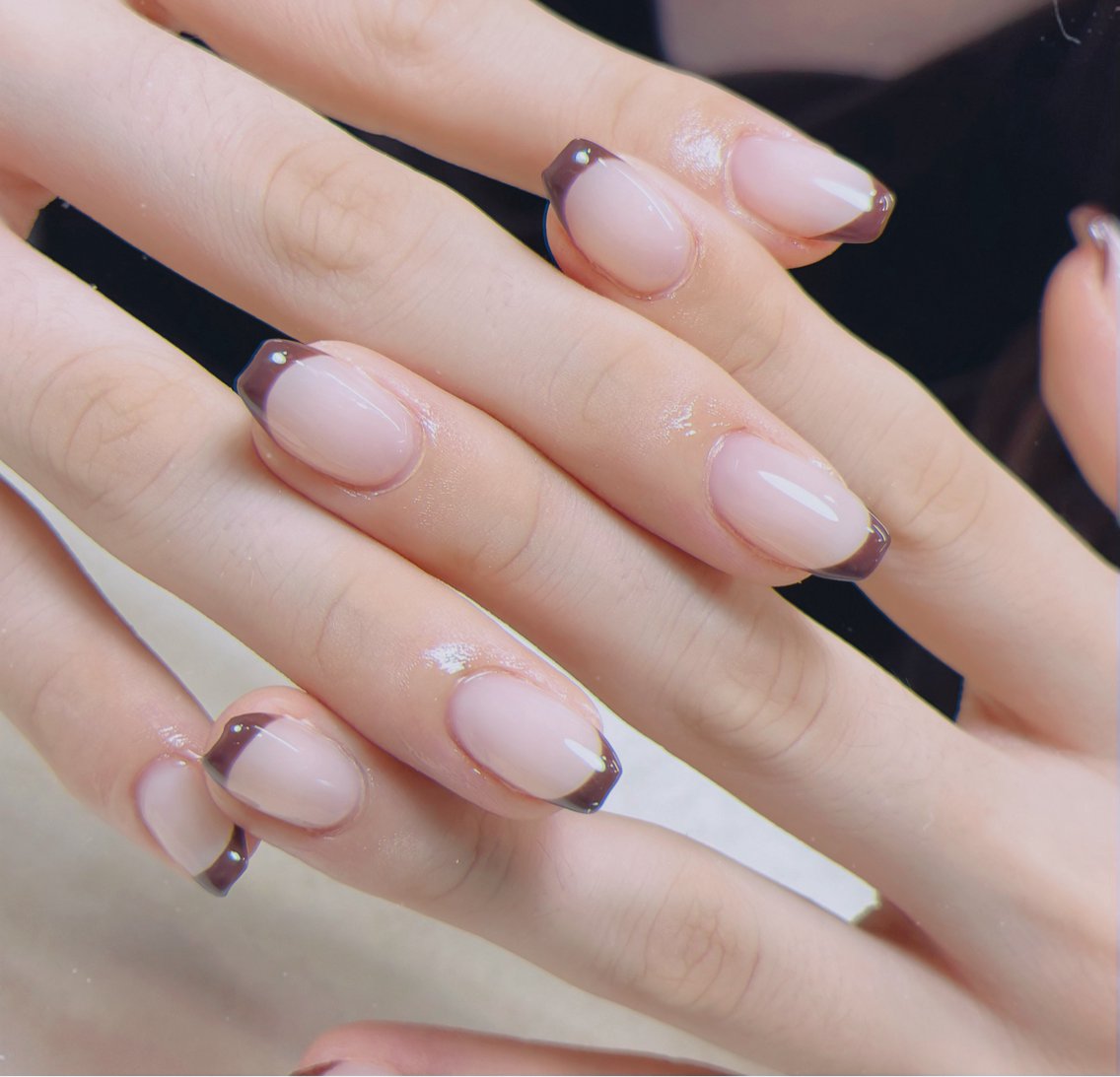 ネイル アートネイル 長さ出し フレンチネイル ジェルネイル ガーリー ハンドネイル MEO NAIL 中野②のネイルデザイン
