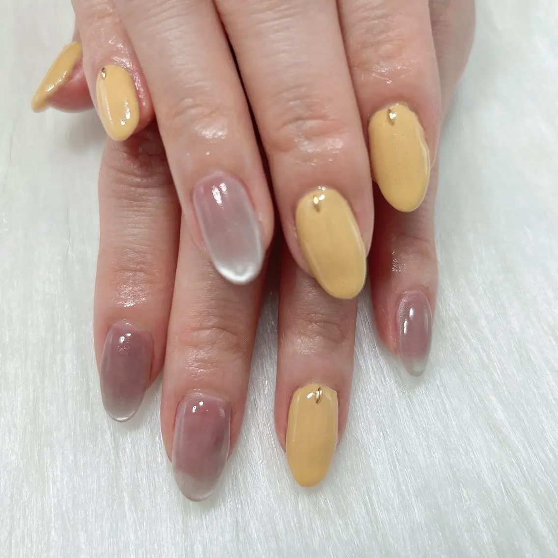 ネイル フレンチネイル マグネットネイル マグネットフレンチ ハンドネイル フットネイル Adite nailのネイルデザイン
