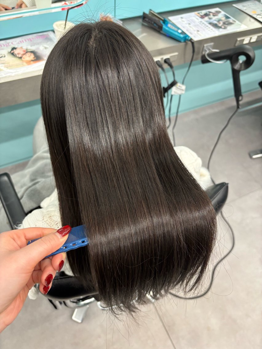 ロング 切りっぱなしボブ ショートボブ ボブ くびれヘア 顔まわりレイヤー Mio/韓国風/ ショートカットのヘアスタイル