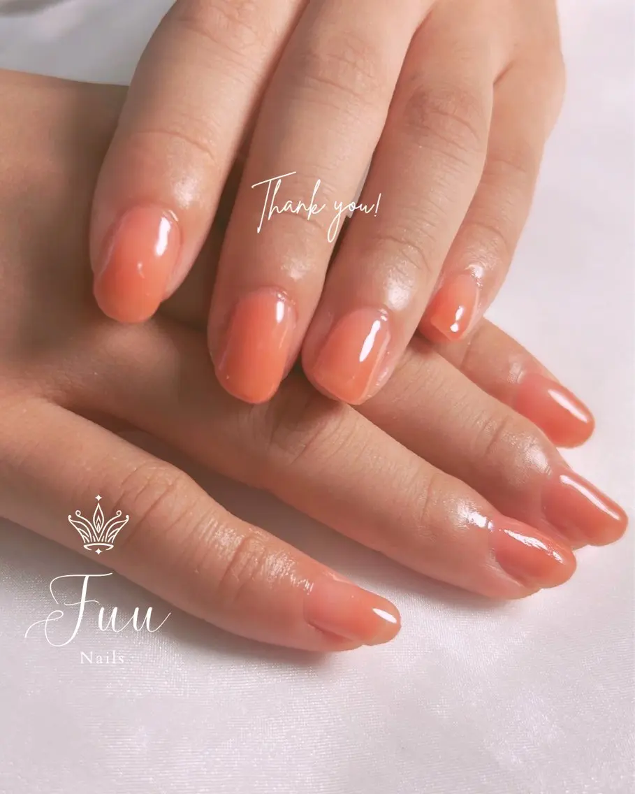 ネイル ジェルネイル グラデーション シンプルネイル 犬のいるネイルサロン Fuu nailsのネイルデザイン