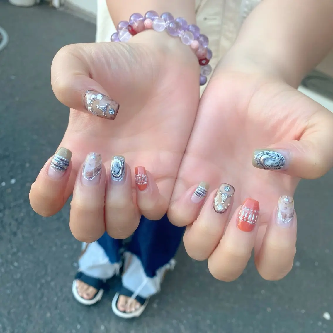 ネイル ニュアンスネイル 夏ネイル ハンドネイル Salon Ｋのネイルデザイン