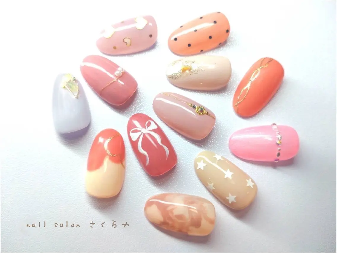 ネイル アートネイル シンプルネイル さくらや❤ パラジェル使用のネイルデザイン