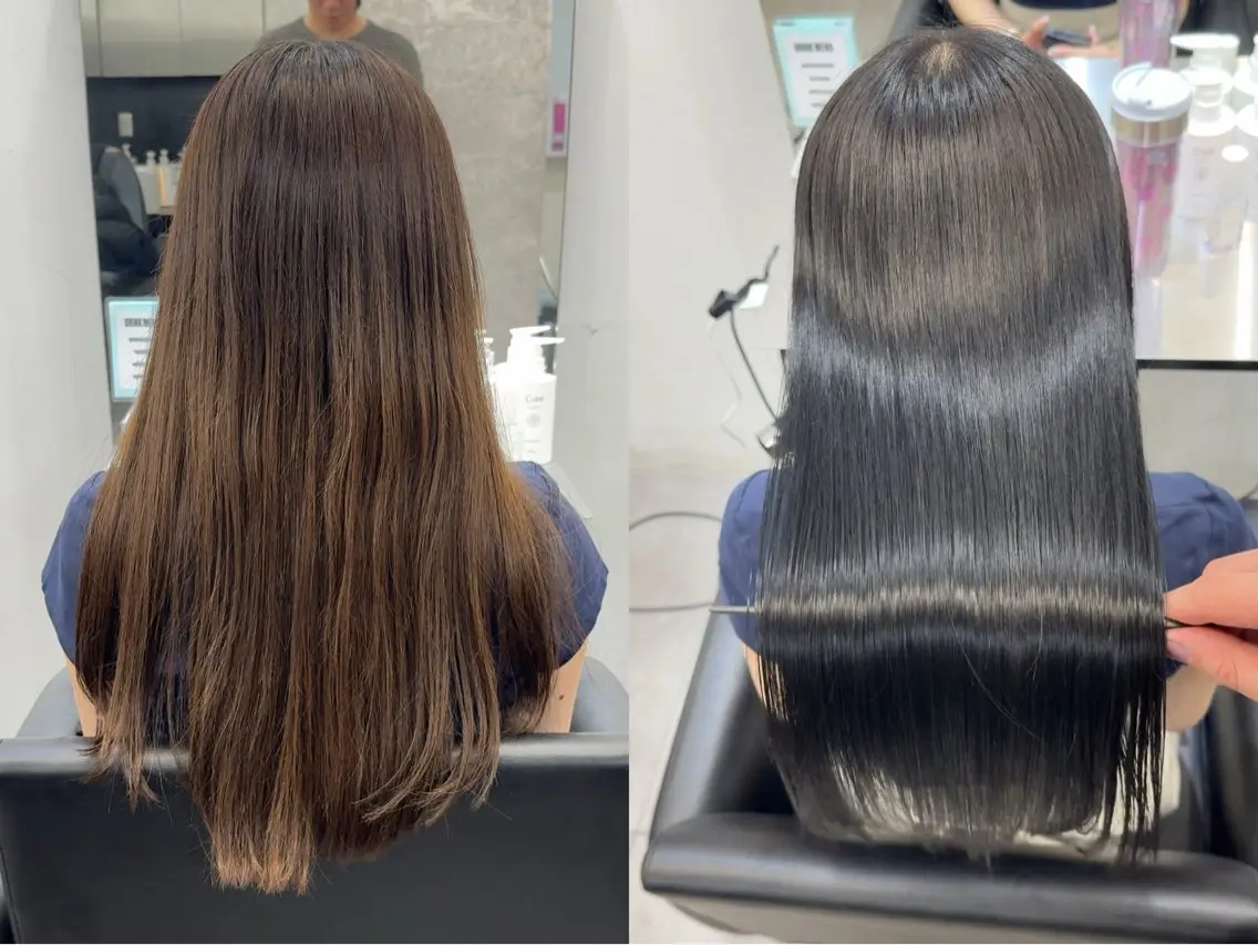 ロング カット ヘアカラー 縮毛矯正 トリートメント 髪質改善×縮毛矯正 Core 片山健太のヘアスタイル