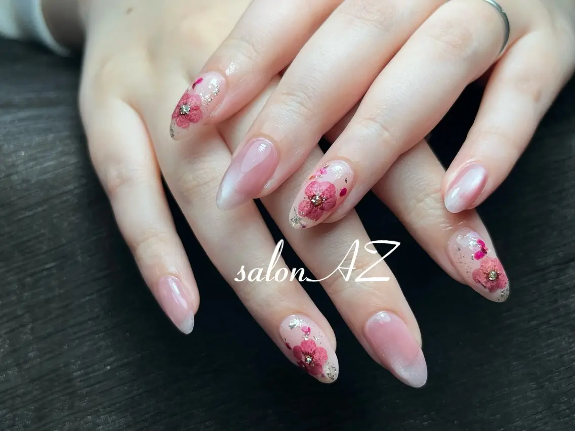 ネイル 長さ出し フットネイル フレンチネイル マグネットネイル ニュアンスネイル ハンドネイル salon AZのネイルデザイン