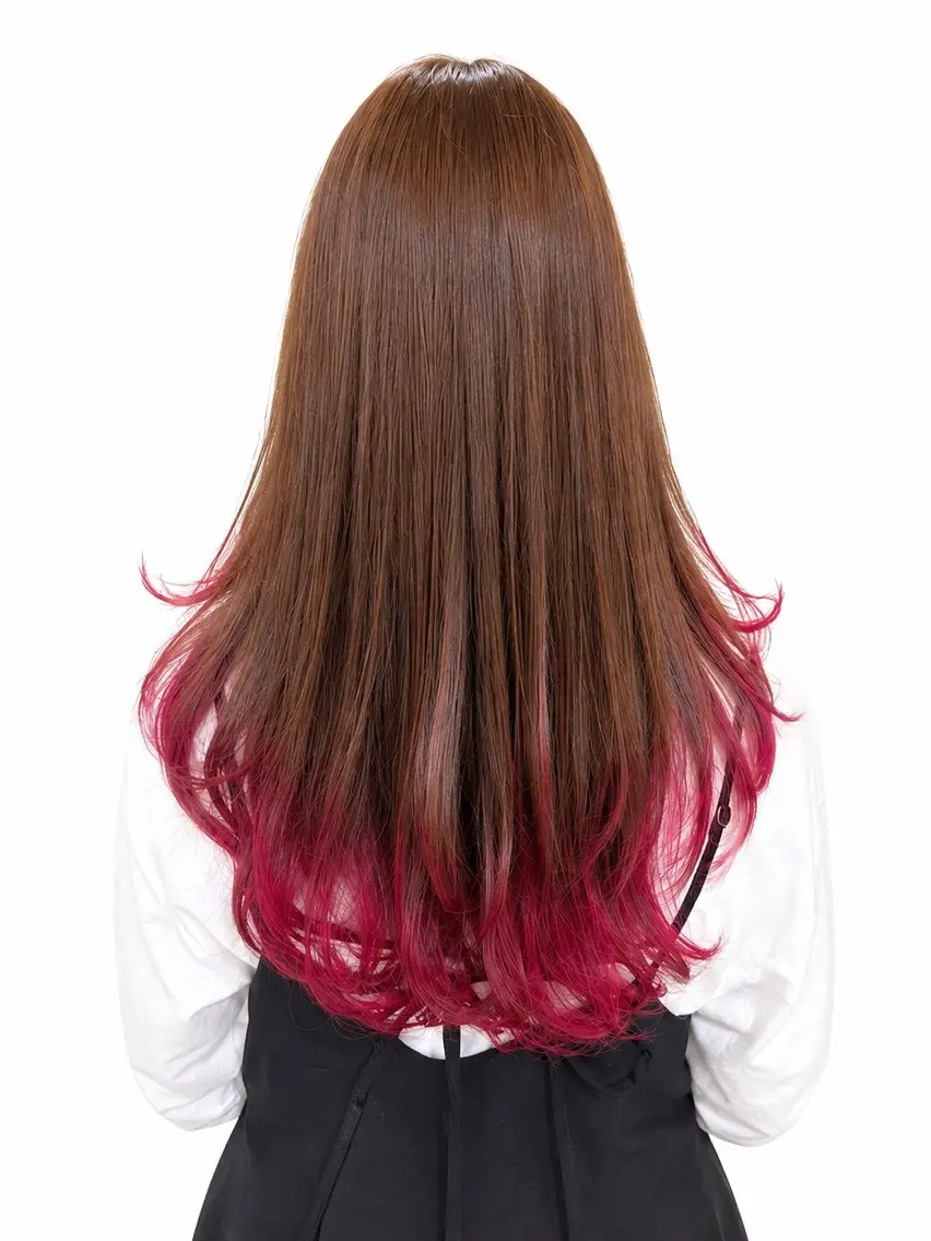 【ミニモ📣】🌈推し色をヘアカラーにしてしまいましょう🌈グラデーション裾カラー+似合わせカット💇+トリートメントの写真