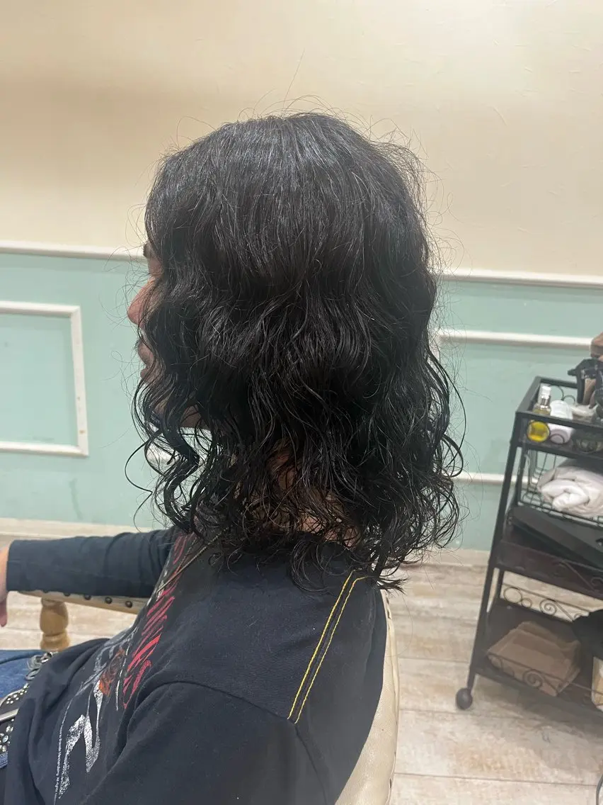 ミディアム パーマ メンズ カット パーマ 美髪縮毛矯正/ 極髪質改善/ヨウスケのヘアスタイル