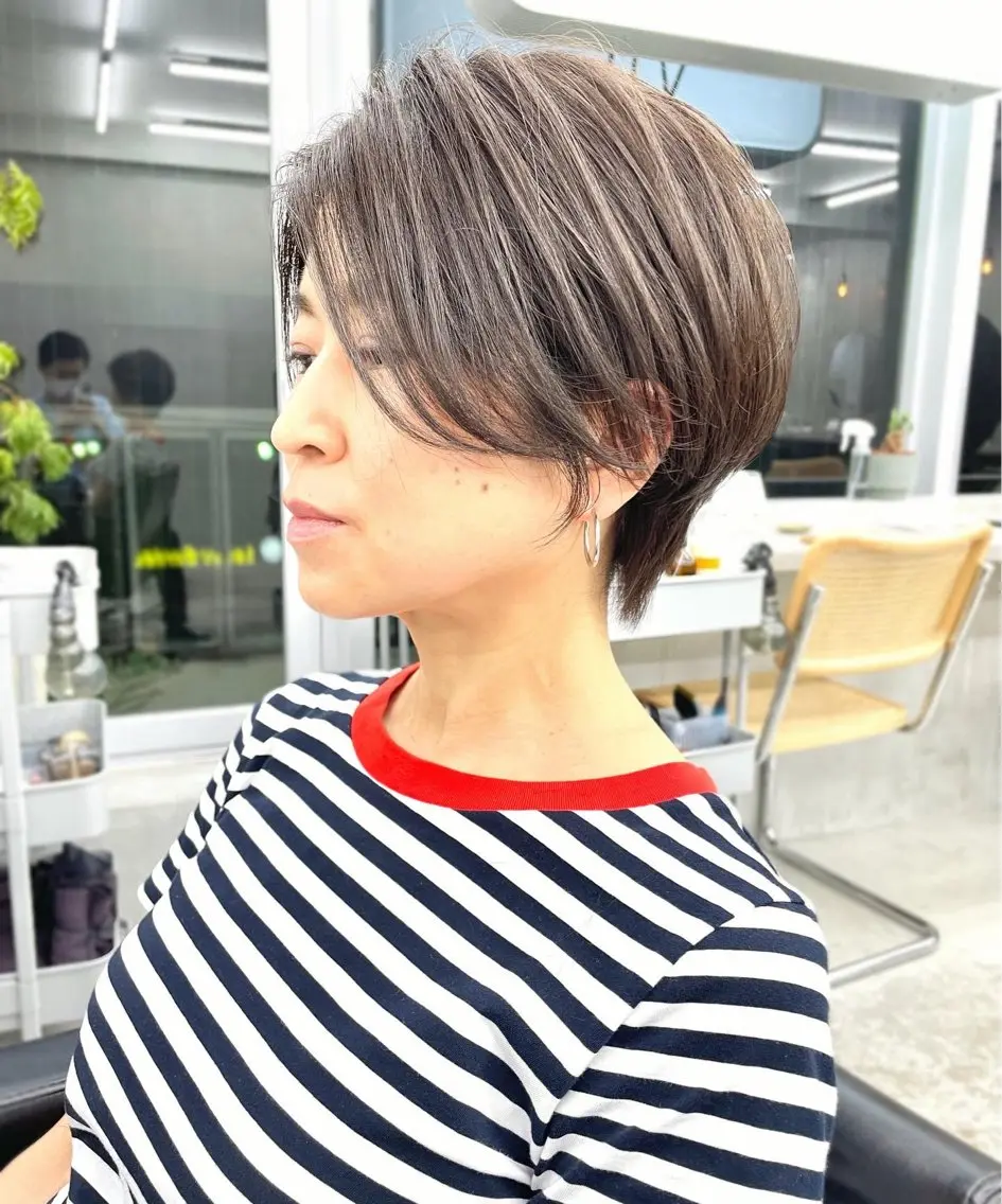 ショート カラー ショートヘア カット ヘアカラー トリートメント 👑ボブはお任せ ミヤノ👑のヘアスタイル