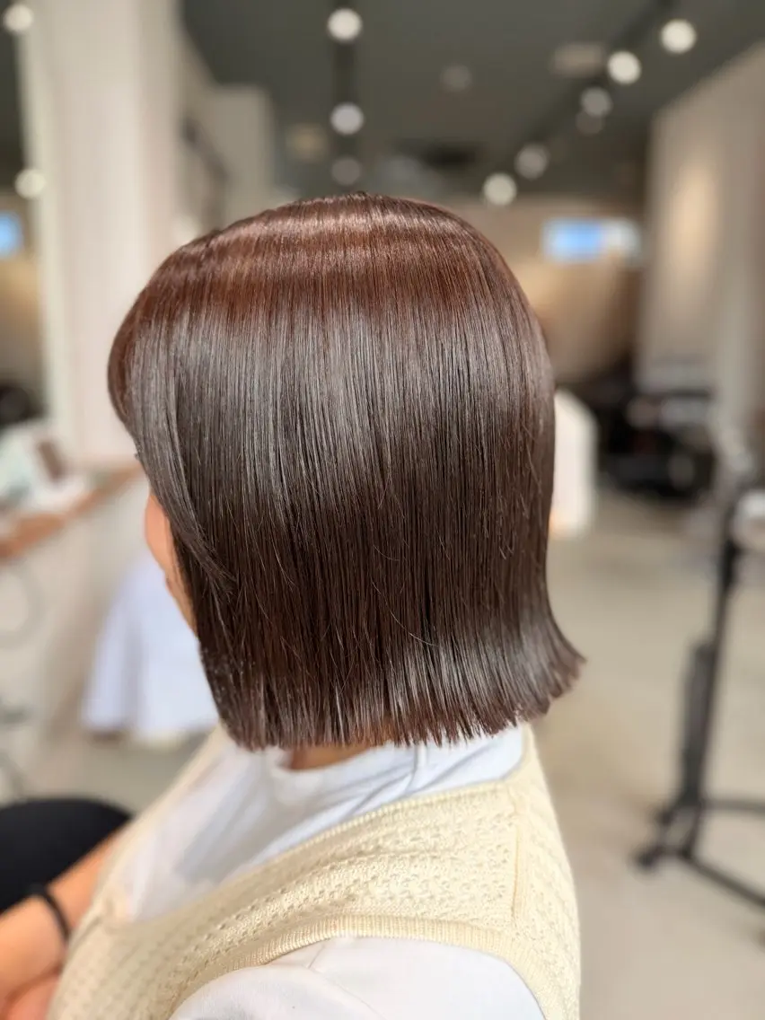 ミディアム カラー ブラウンカラー ショコラブラウン ヘアカラー 手話/耳が聞こえない 🦻🏻/山本しずほのヘアスタイル
