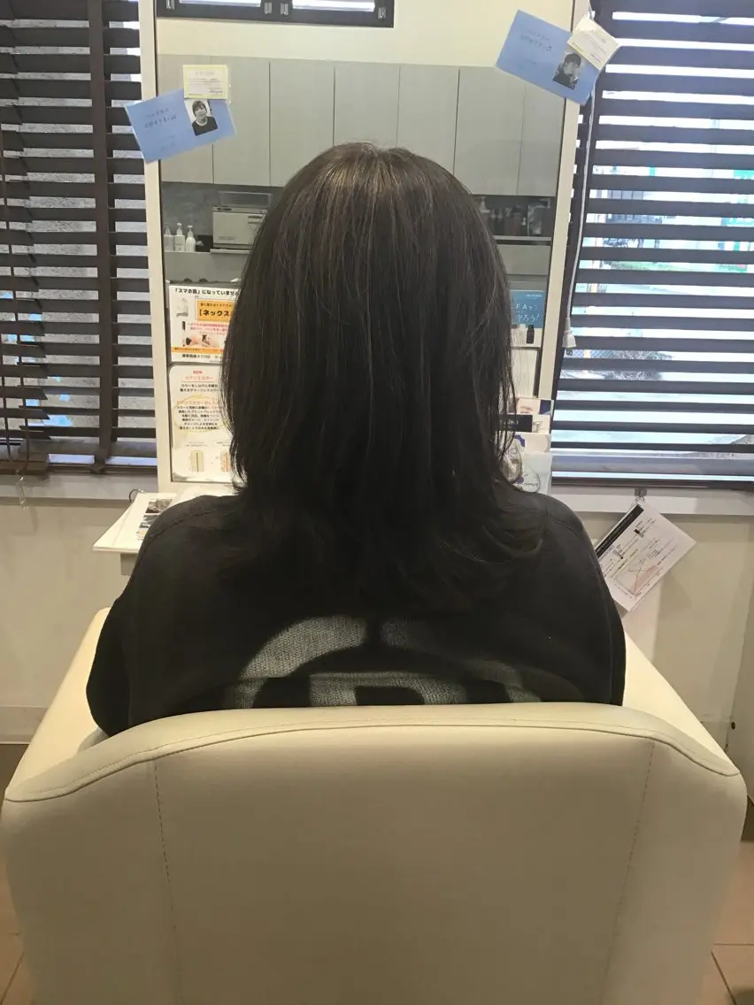セミロング ハイライト 似合わせカット jouir_ yukiのヘアスタイル