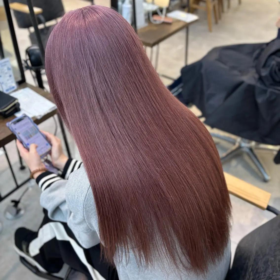 ロング ヘアカラー メンズパーマ/ メッシュ📍ユリのヘアスタイル