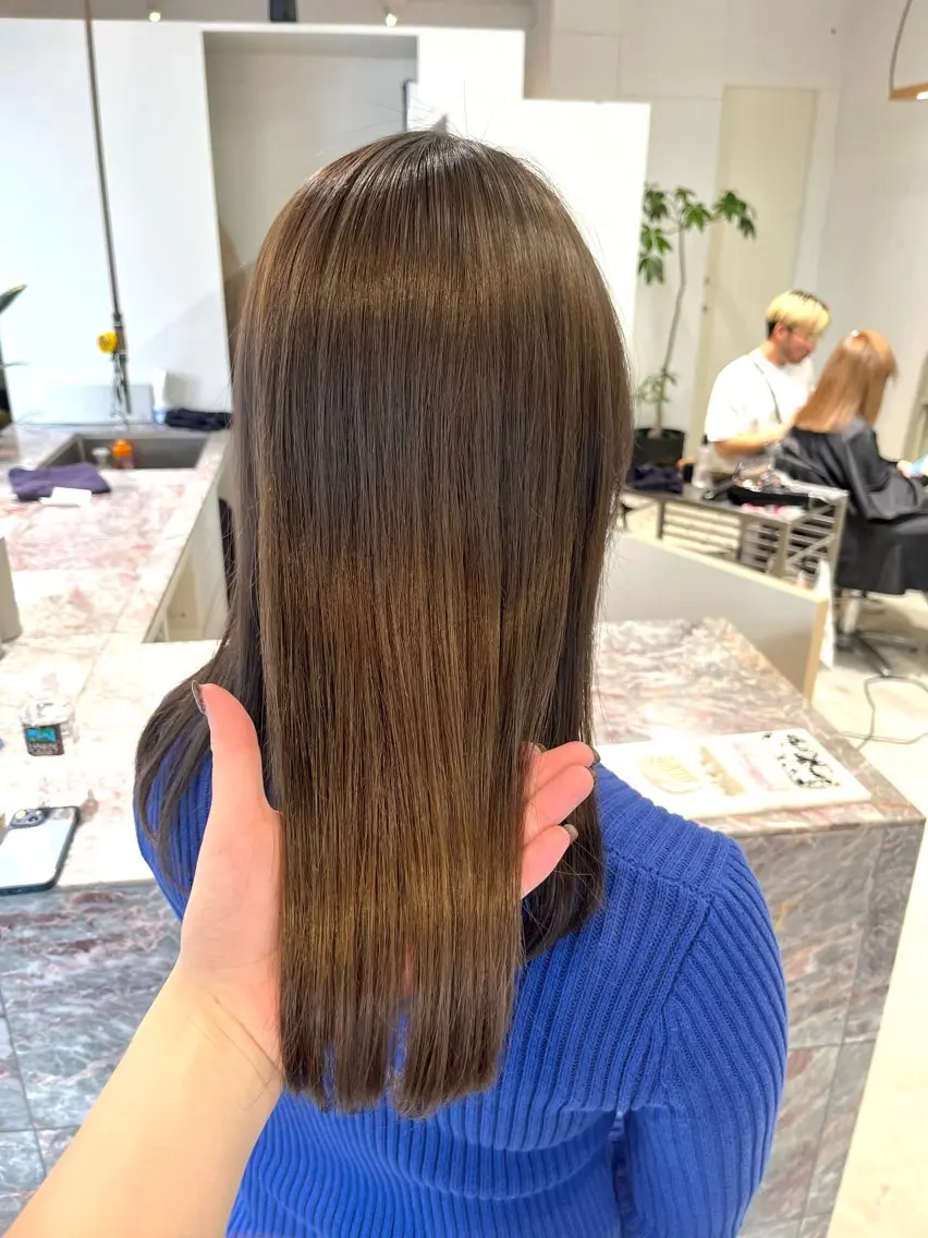 セミロング カラー カット ヘアカラー トリートメント 池田 寿子のヘアスタイル