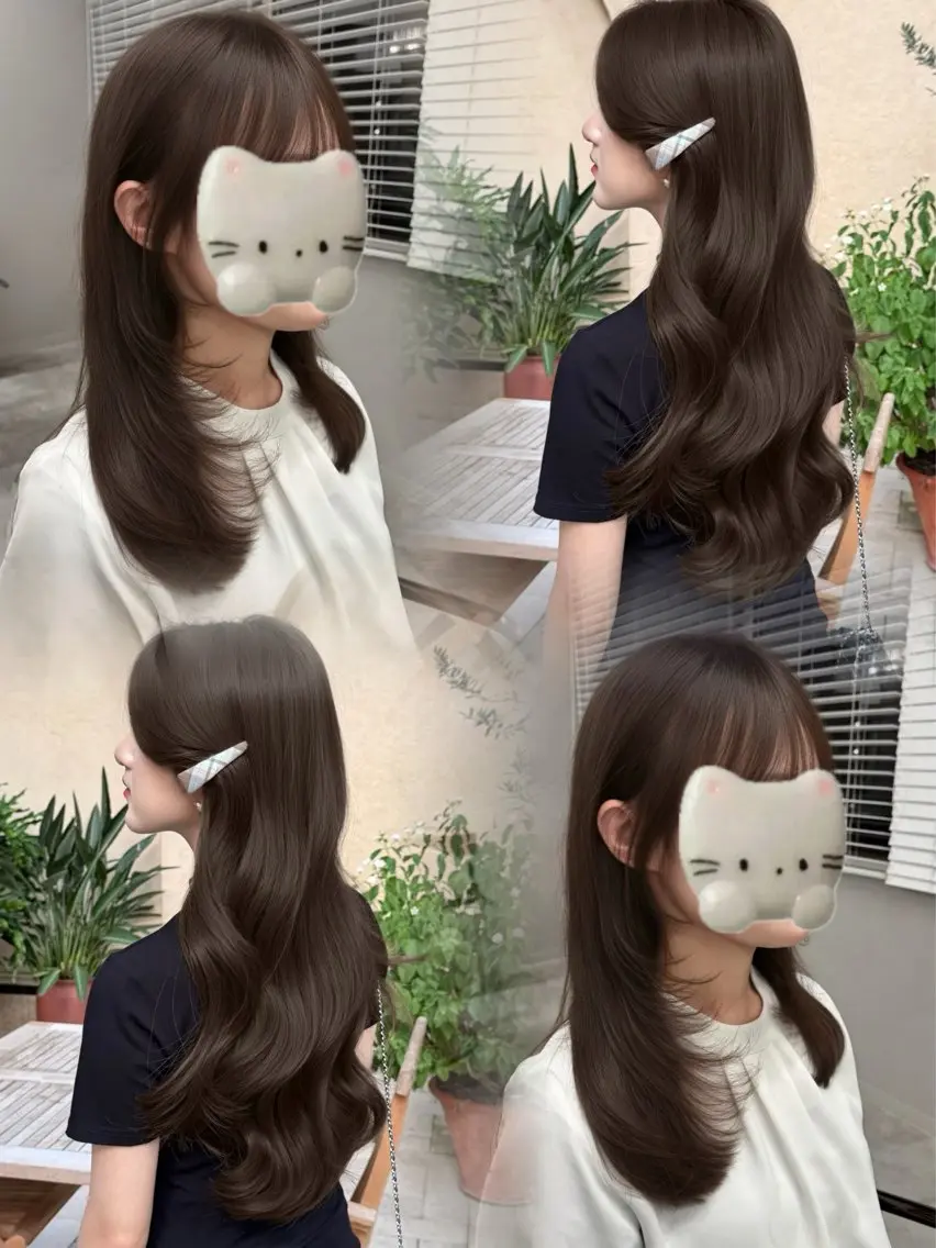 セミロング カラー 切りっぱなしボブ ベージュカラー ブリーチ ブラウンカラー チョコレートブラウン カット ヘアカラー トリートメント 友田 那都のヘアスタイル