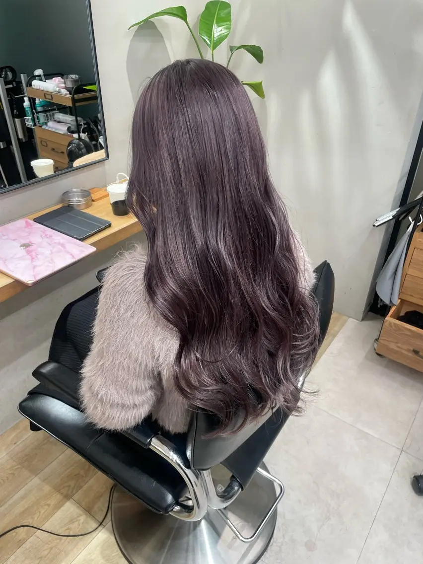 ロング カラー 透明感カラー ヘアカラー トリートメント 🌙赤み消し/韓国/ 艶カラー/suwaのヘアスタイル