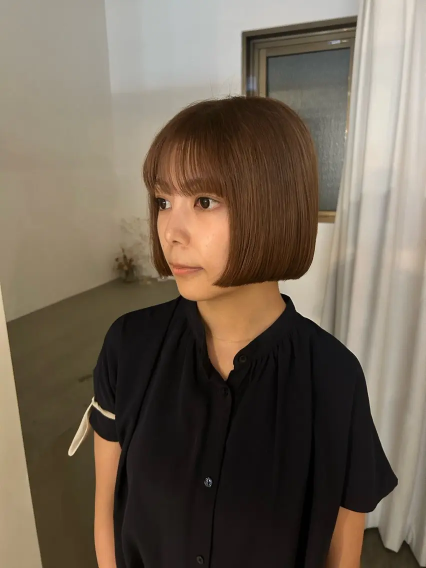 ショート カラー ボブ カット ヘアカラー トリートメント chico .のヘアスタイル