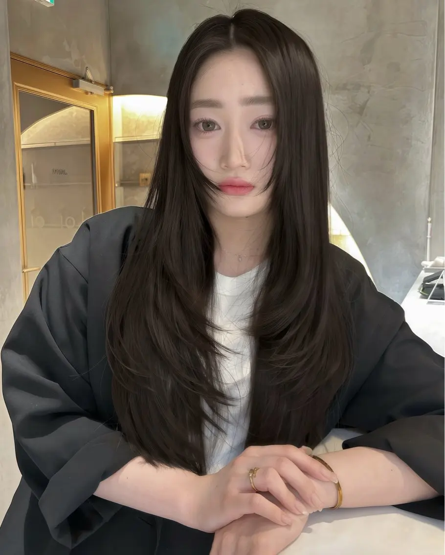 ロング カット ヘアカラー トリートメント 縮毛矯正/髪質改善/ 韓国ヘア/reiyaのヘアスタイル