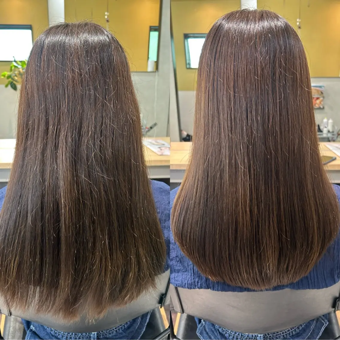 ロング カラー カット 縮毛矯正 トリートメント hubhair レイヤー/透明感のヘアスタイル