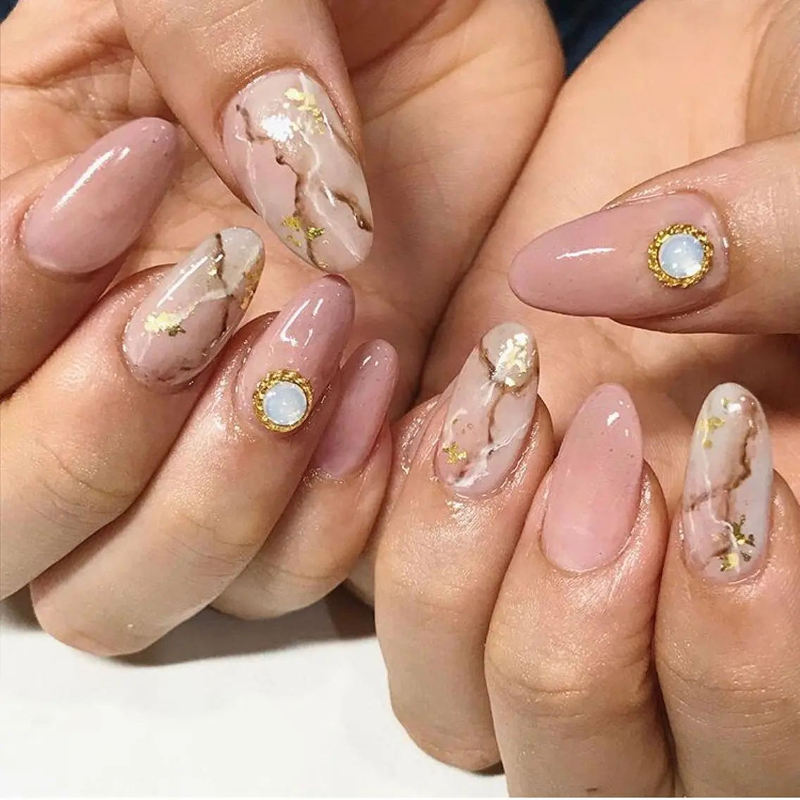 ネイル 渋谷／チップ長さ出し 👑アプレgel-xのネイルデザイン