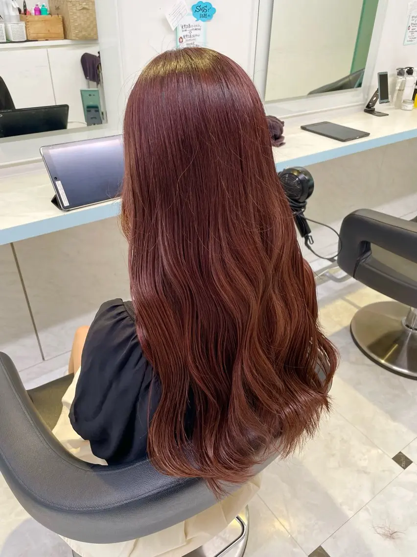 セミロング カラー 🇰🇷韓流暖色ヘア 🍒saaya🍒のヘアスタイル