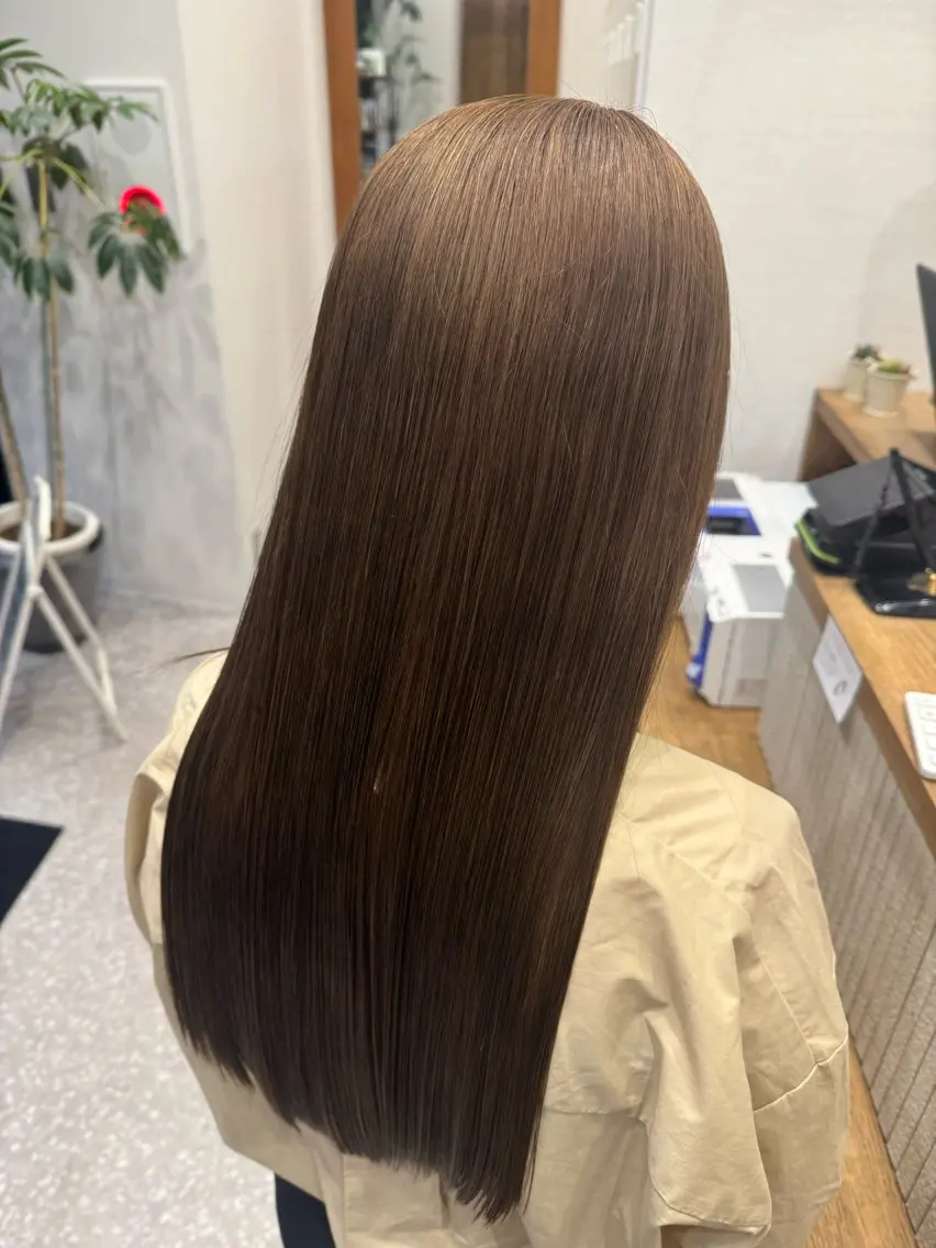 ロング 髪質改善 トリートメント カット ヘアカラー トリートメント 荒木 理緒のヘアスタイル