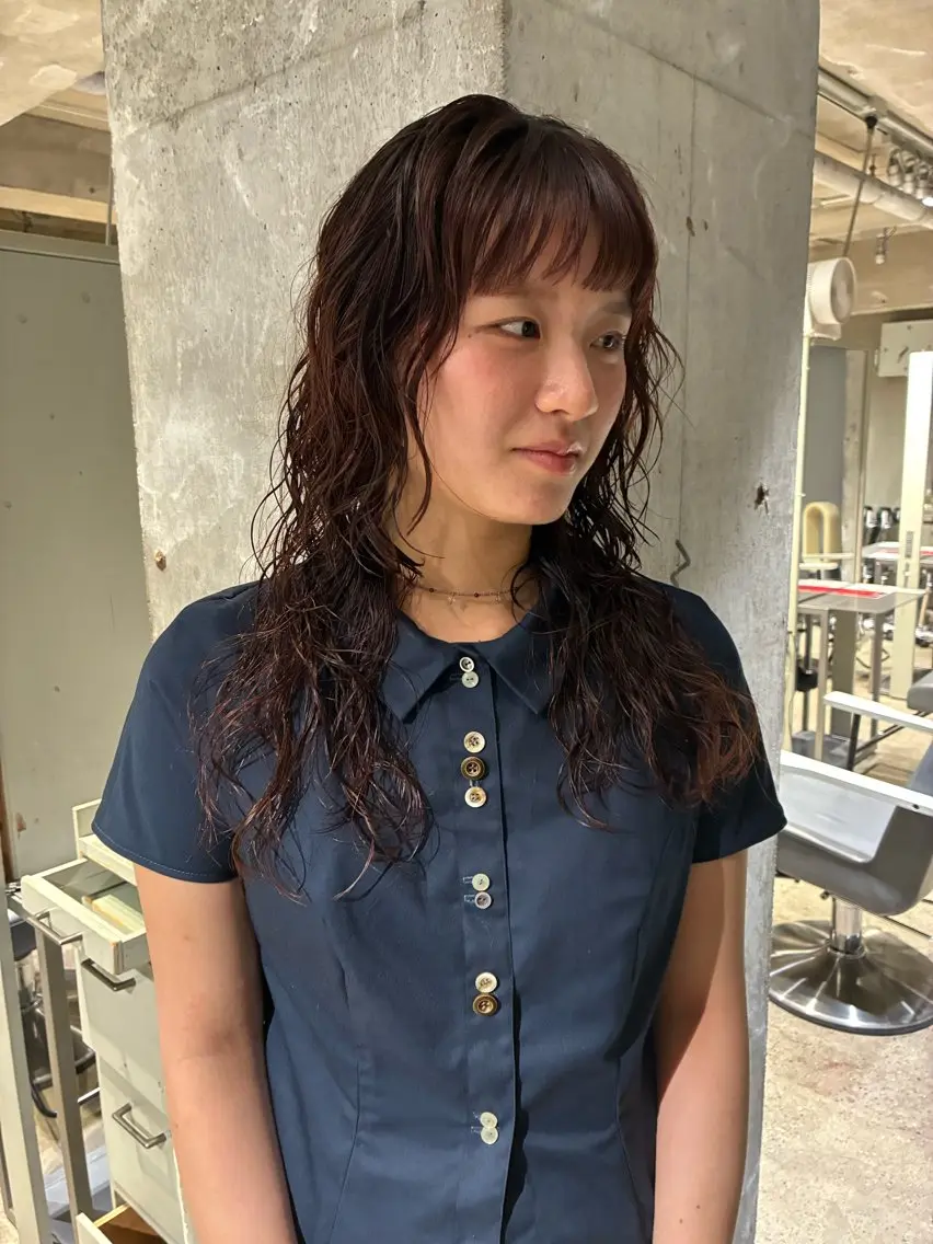 ロング パーマ カット パーマ レイヤーパーマ 竹之内竜矢のヘアスタイル
