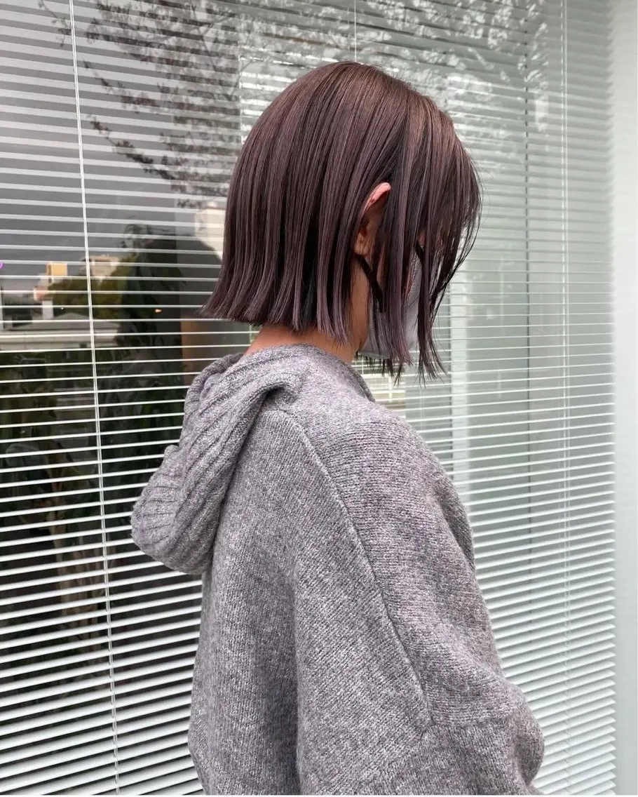 ミディアム カラー ヘアカラー トリートメント qpulaあいみ 透明感カラーのヘアスタイル
