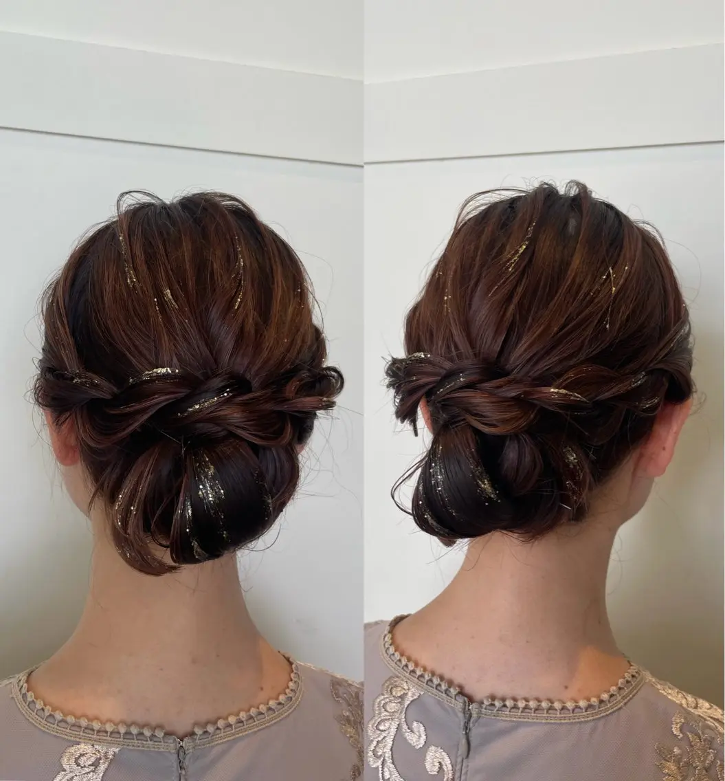 ミディアム ヘアアレンジ ヘアセット 高橋 乙葉のヘアスタイル