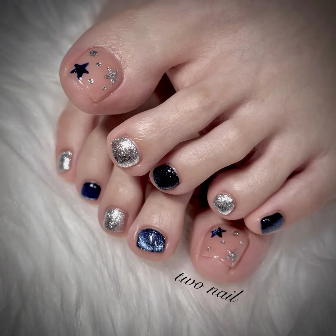 ネイル アートネイル ネイルチップ ホワイト フットネイル two nailのネイルデザイン