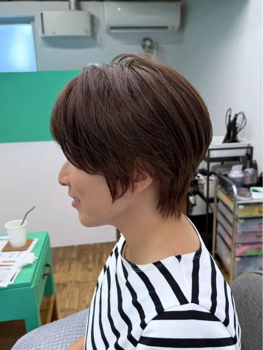 ショート カラー カット ヘアカラー 円山|白髪ぼかし× ショート 村上のヘアスタイル