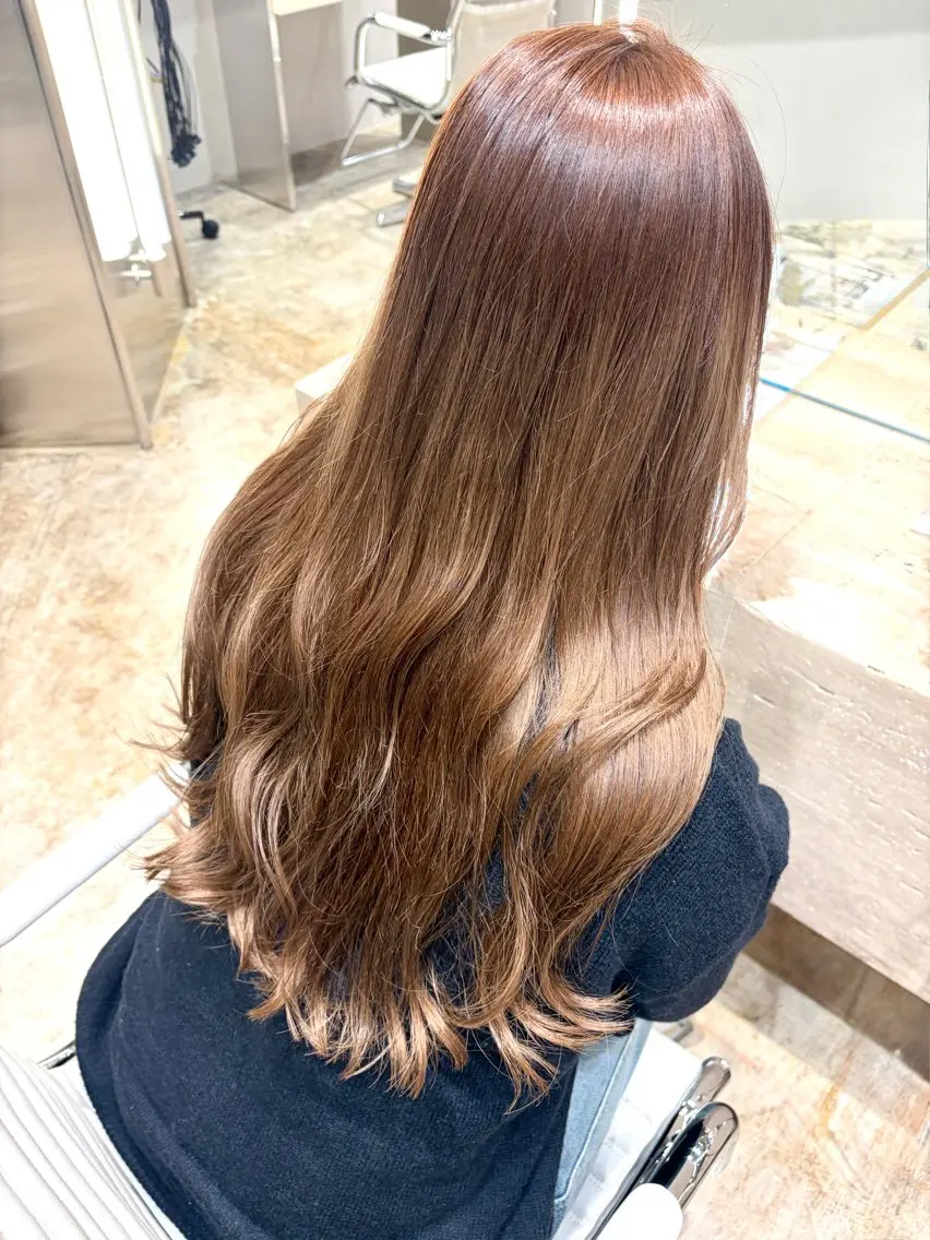 セミロング カット ヘアカラー 前髪・顔周りカット☆ あらいみゆのヘアスタイル
