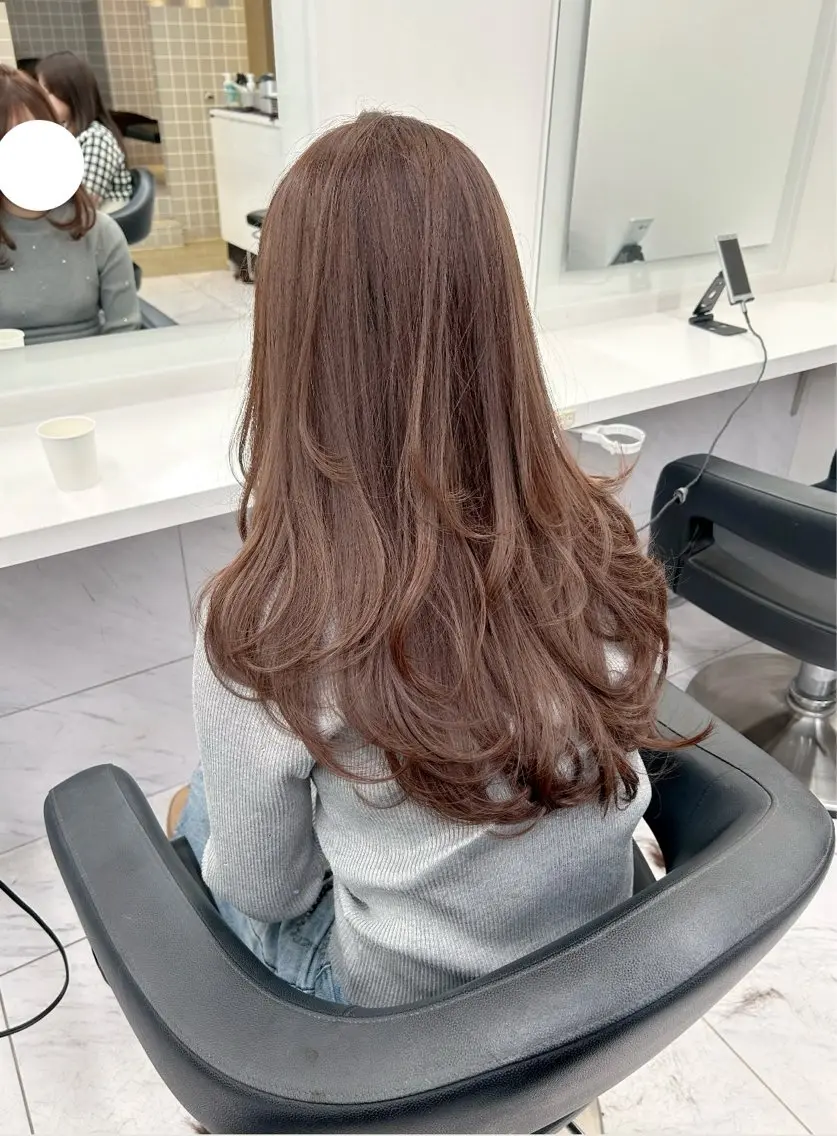 ロング カット ヘアカラー トリートメント 🤍透明感/韓国風/ レイヤー/優大🤍のヘアスタイル
