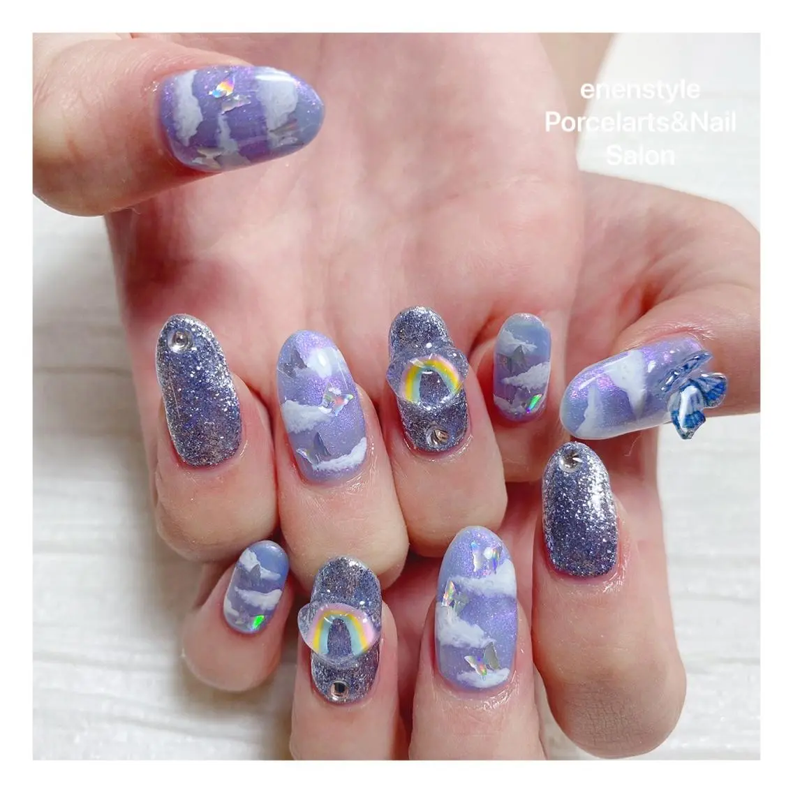 ミディアム ネイル ハンドネイル 🐾enen style 🐾のネイルデザイン
