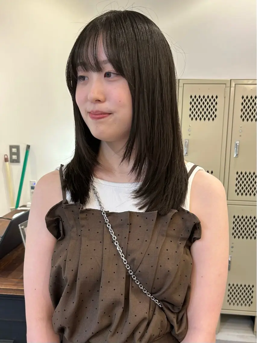 ミディアム カラー ミディアムレイヤー レイヤーカット カット ヘアカラー トリートメント 天神大名/レイヤー /ヘルシーヘアのヘアスタイル