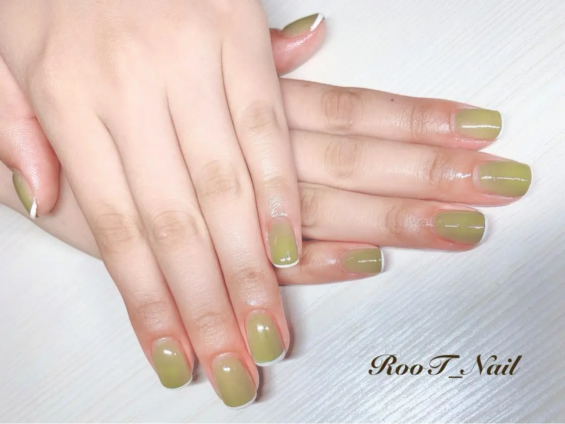 メンズ キッズ ネイル フレンチネイル ピスタチオネイル RooT Nailのネイルデザイン