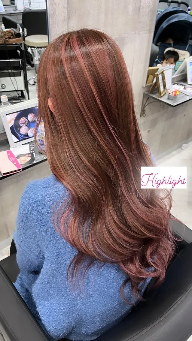 5月限定価格‼️🍒ྀི海外風筋感ハイライトカラー『ブリーチ込』🍓❤️＋¥1100でケアブリーチに変更可能✨の写真
