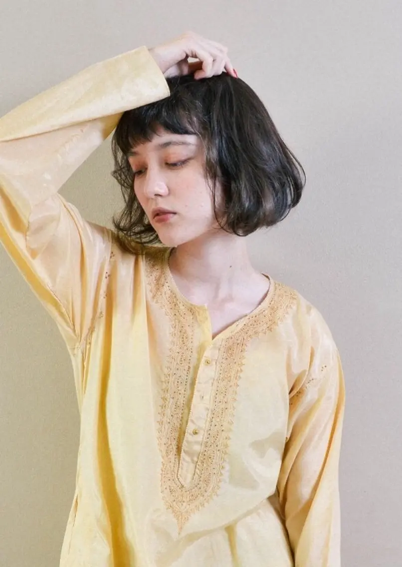 ミディアム カラー パーマ 水野 恵里加のヘアスタイル